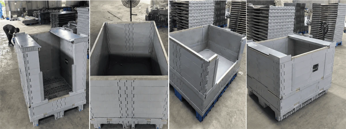 foldable-plastic-pallet-container-multiple-views foldable-plastic-pallet-container-multiple-views